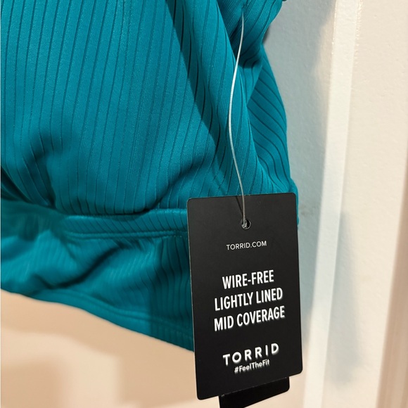 Torrid Teal Ribbed Racerback Bikini Top - Picture 5 of 7